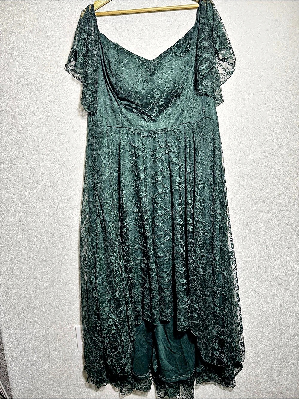 SHEIN Dress Women’s 3XL Green Floral Lace gothic witchy ren faire